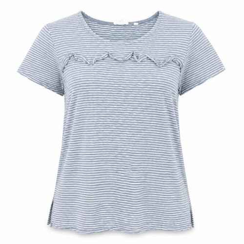 Fat Face Women’s Blue Striped T-Shirt, Size S, Cotton