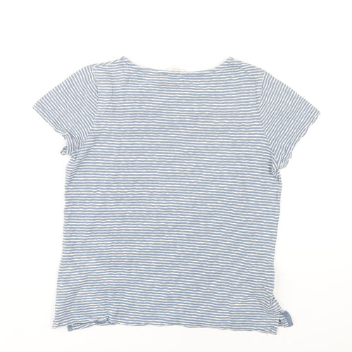 Fat Face Women’s Blue Striped T-Shirt, Size S, Cotton