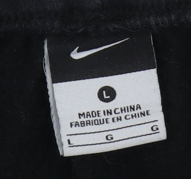 Nike Men's Black Jogger Trousers, Size L, Fleece, Gym Ready