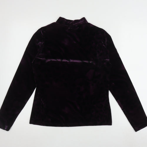 Mecca Women’s Purple Velvet Mock Neck Top S