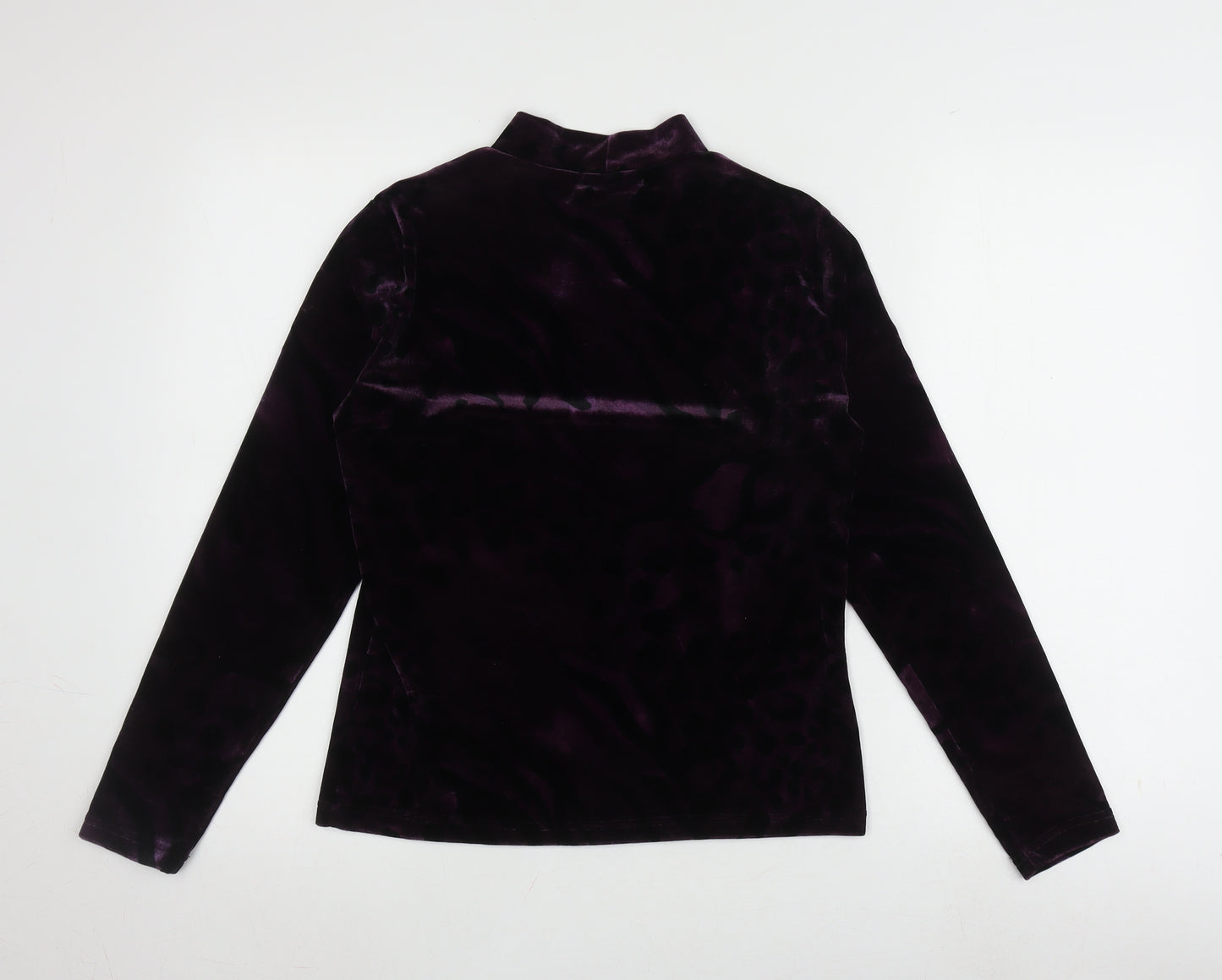 Mecca Women’s Purple Velvet Mock Neck Top S