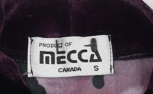 Mecca Women’s Purple Velvet Mock Neck Top S