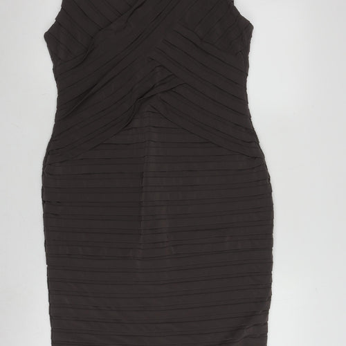 Mint Velvet Women's Black Bodycon Dress Size 16