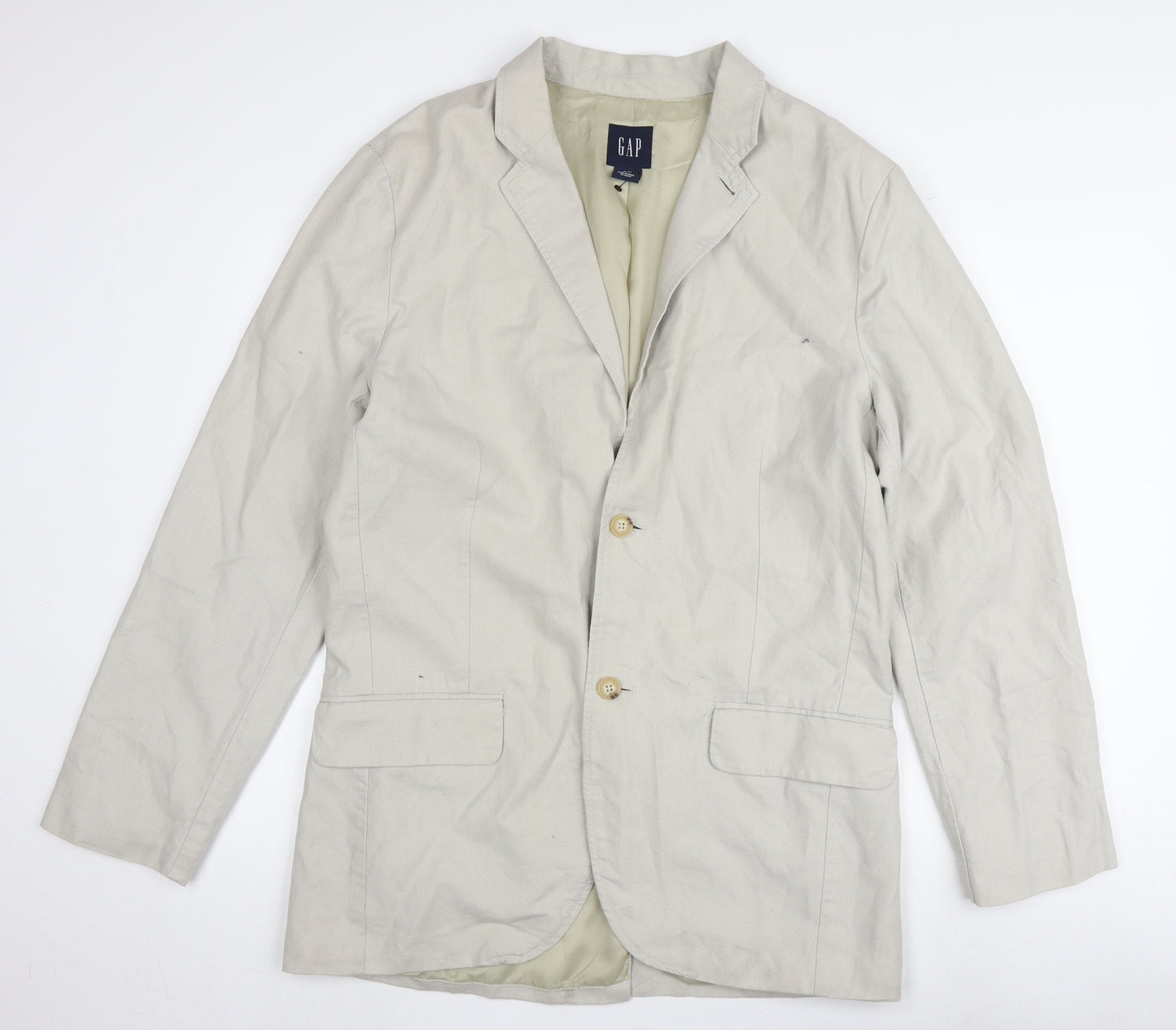 GAP Men's Beige Casual Blazer, M, Linen-Cotton