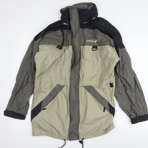 Scanda Men's Grey Hooded Windproof Jacket