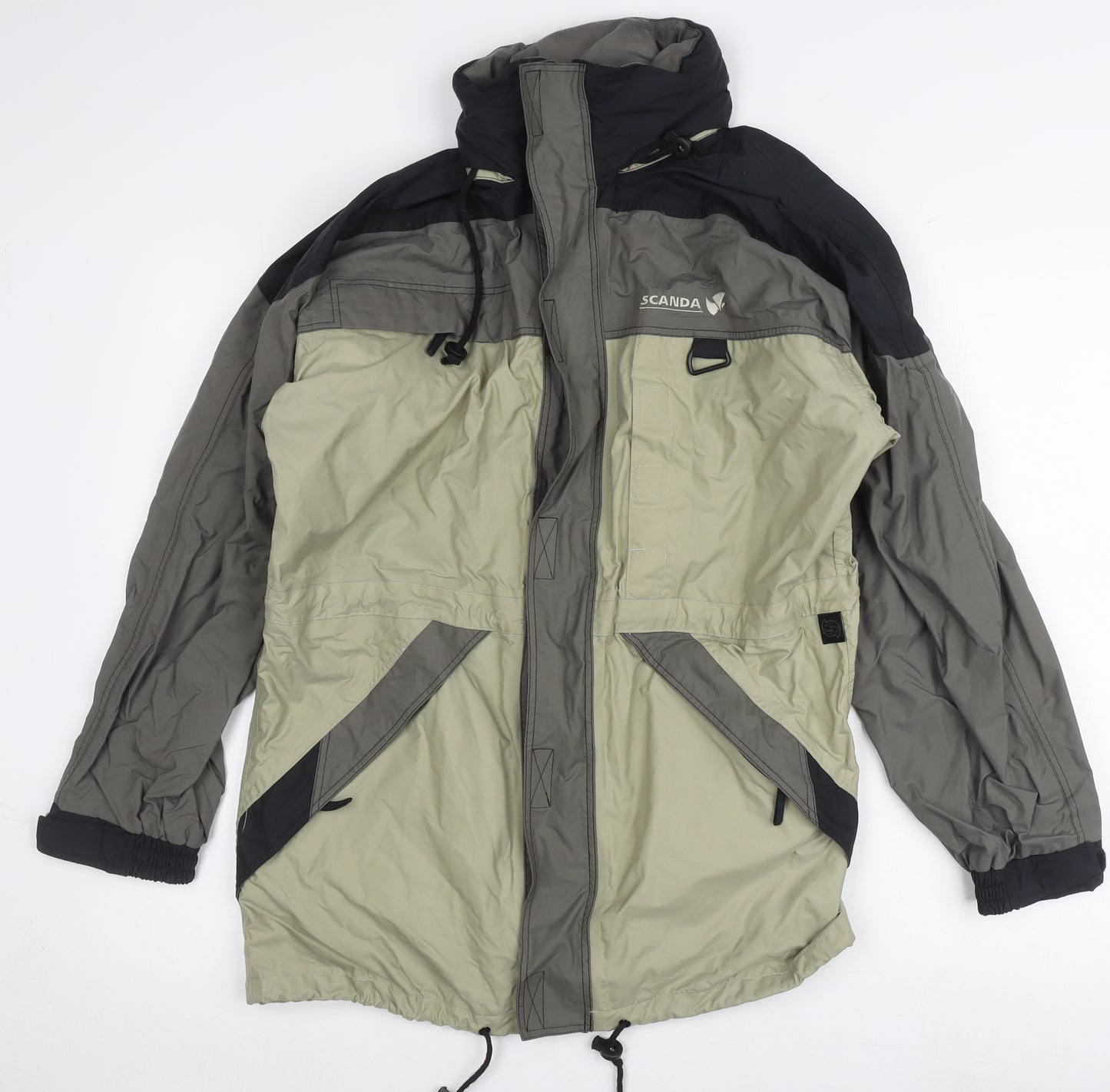 Scanda Men's Grey Hooded Windproof Jacket
