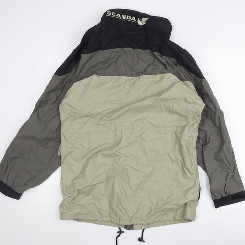 Scanda Men's Grey Hooded Windproof Jacket