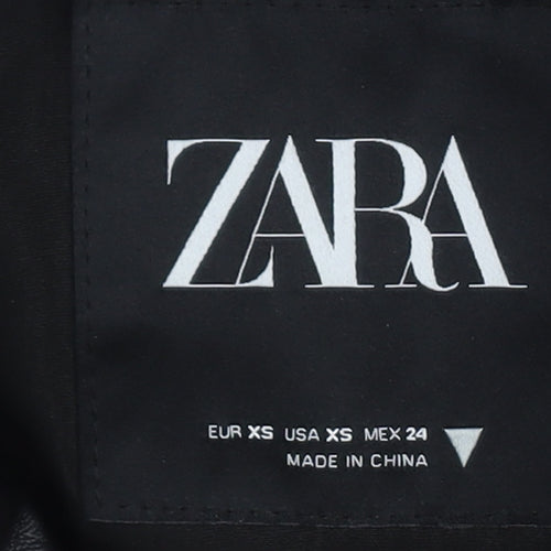 Zara Women XS Black Puffer Waistcoat Snap Closure