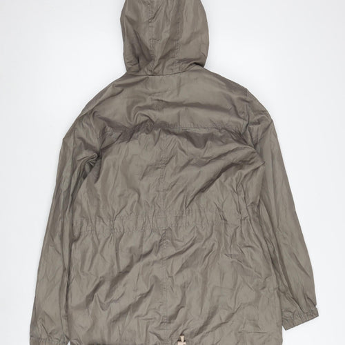 Warehouse Women's Grey Parka Jacket S Hooded Casual