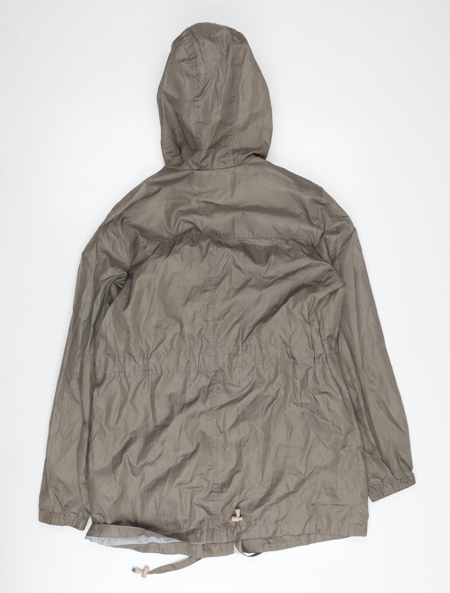 Warehouse Women's Grey Parka Jacket S Hooded Casual