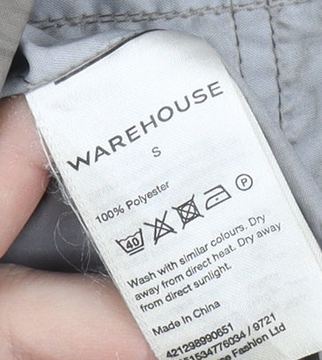 Warehouse Women's Grey Parka Jacket S Hooded Casual