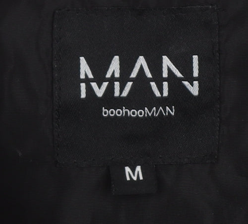 boohooMAN Men's Black Red Windbreaker Jacket M