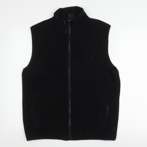 iets frans... Men's Black Full Zip Waistcoat Size S