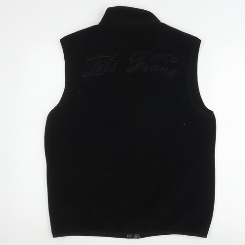 iets frans... Men's Black Full Zip Waistcoat Size S