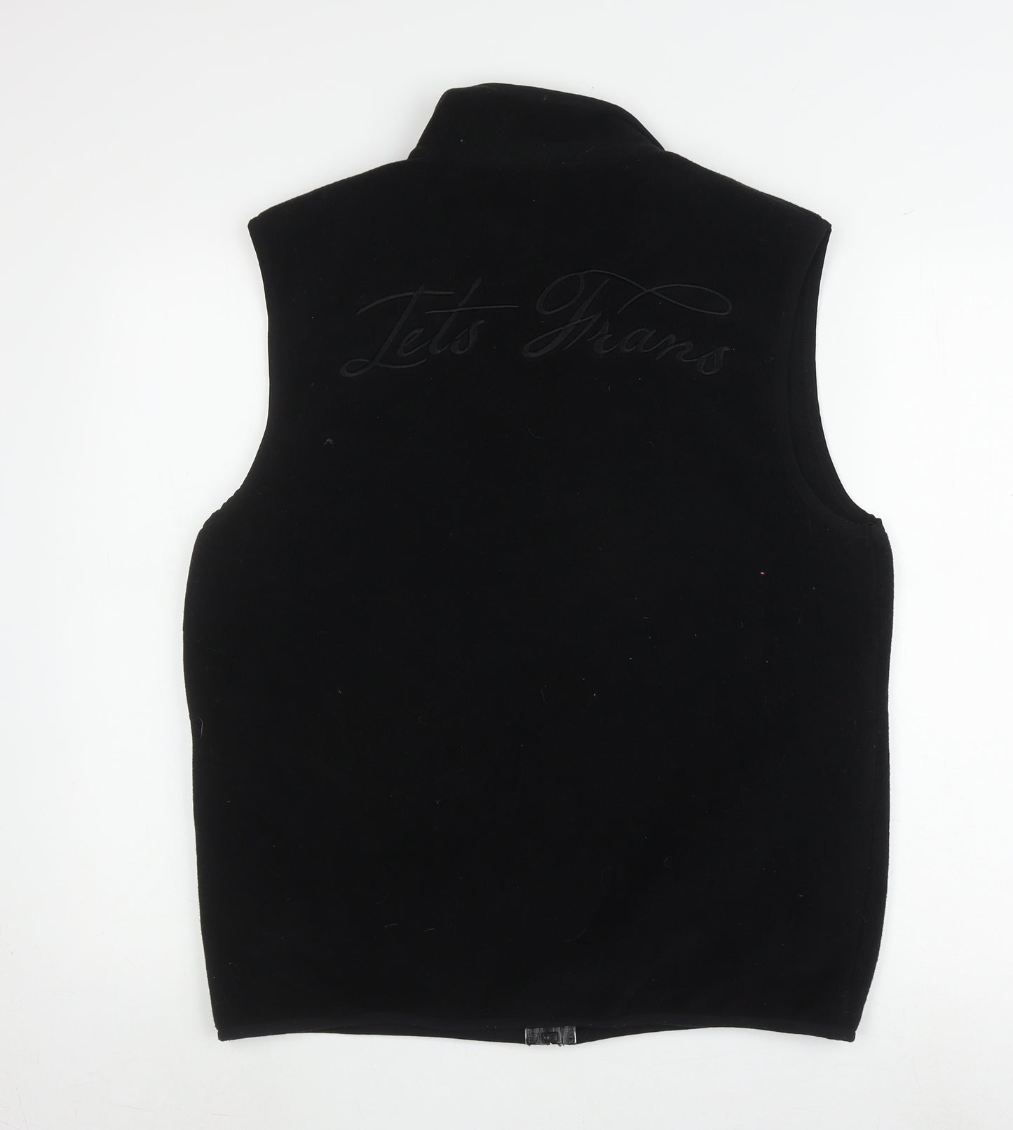 iets frans... Men's Black Full Zip Waistcoat Size S