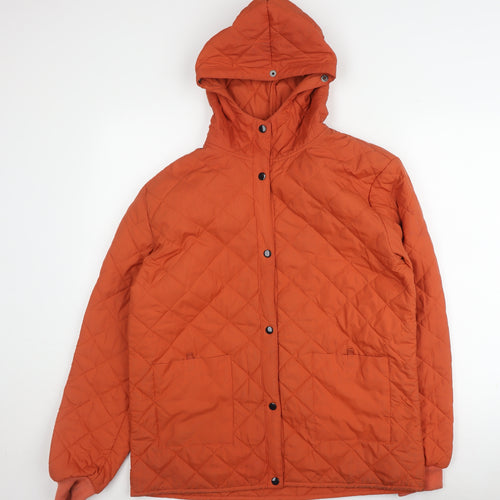 Pepe Jeans Men's Orange Quilted Hooded Jacket L