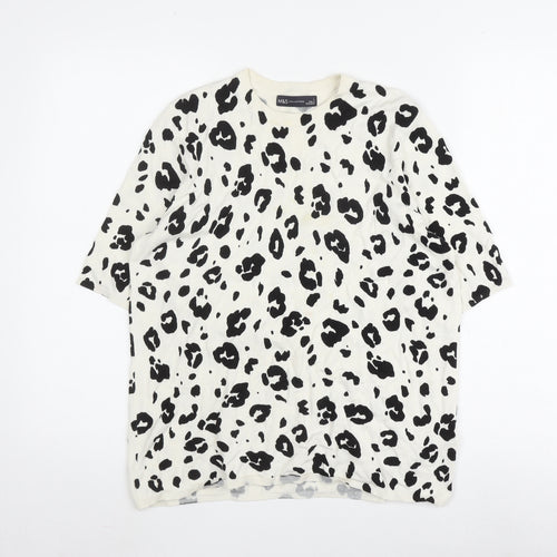 Marks and Spencer Women's Black Animal Print Top L