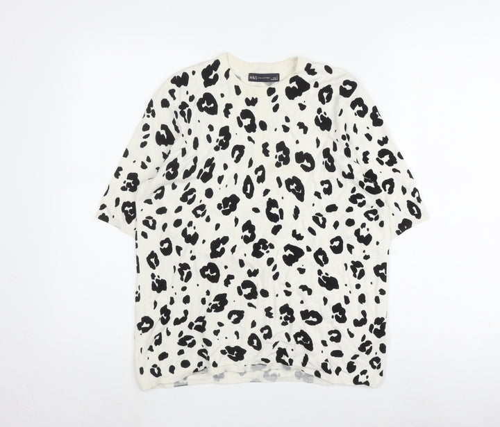 Marks and Spencer Women's Black Animal Print Top L