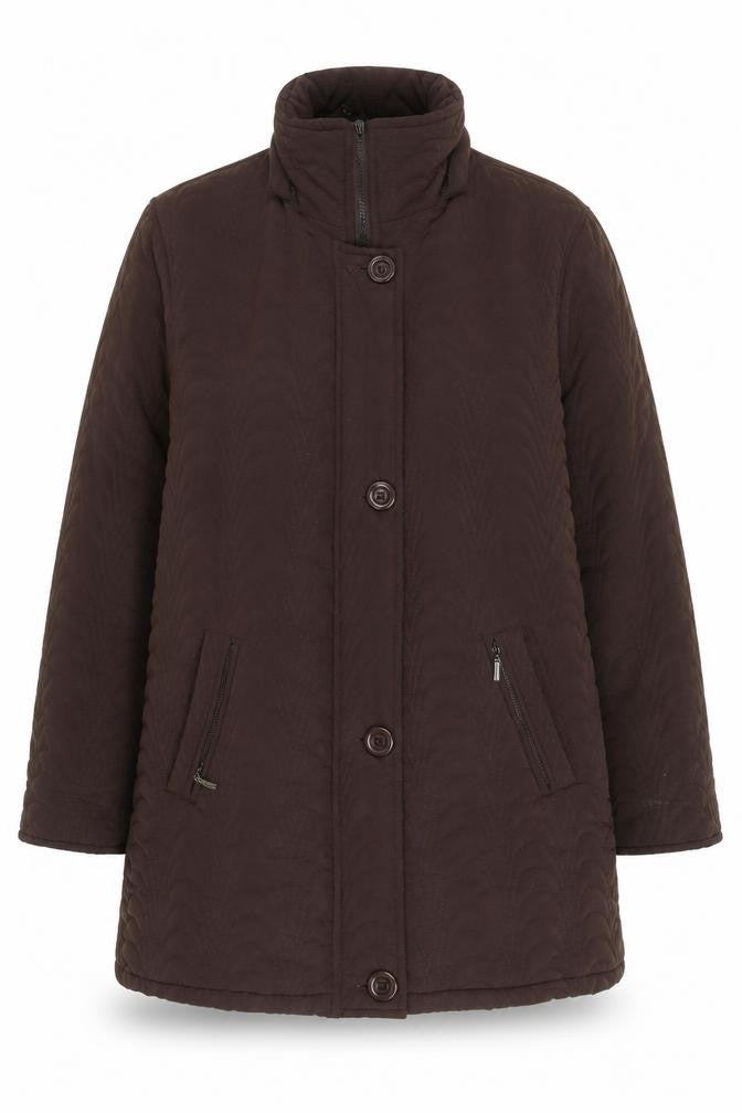 Front view of Leimar Women's Brown Quilted Coat, size 20