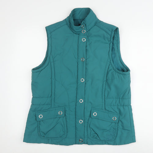 Dash Women's Green Polyester Waistcoat 18 Casual Snap