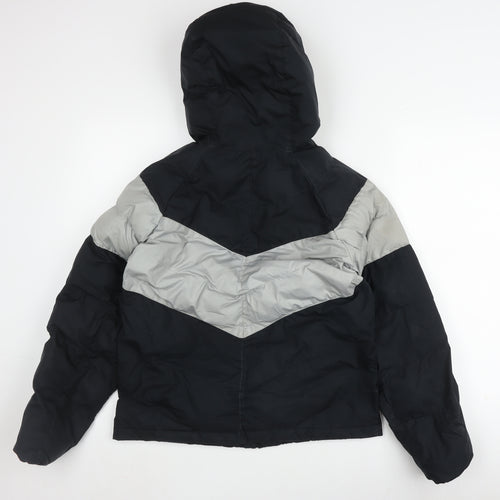 Nike Boys Black Puffer Jacket L - Winter Hooded Outerwear