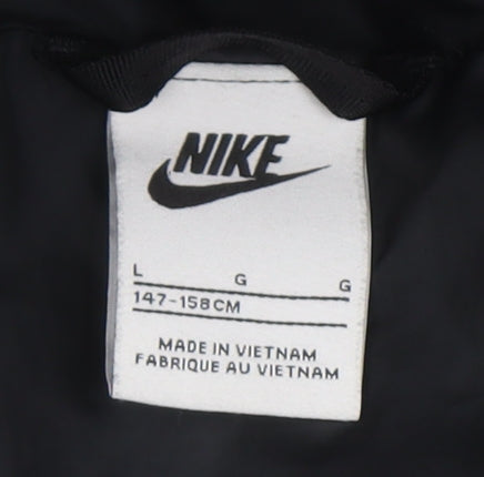 Nike Boys Black Puffer Jacket L - Winter Hooded Outerwear