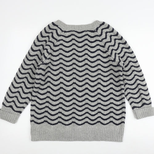 Gap Women's Grey V-Neck Pullover Jumper Size L