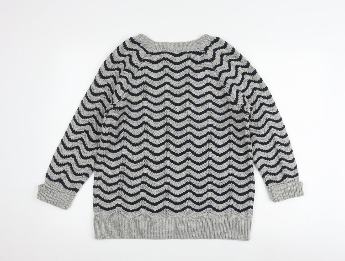 Gap Women's Grey V-Neck Pullover Jumper Size L