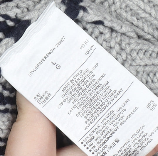 Gap Women's Grey V-Neck Pullover Jumper Size L