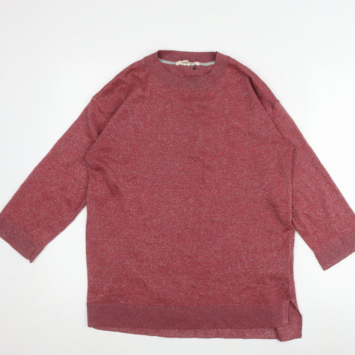 White Stuff Women's Red Knitted Jumper, UK 10, 3/4 Sleeve