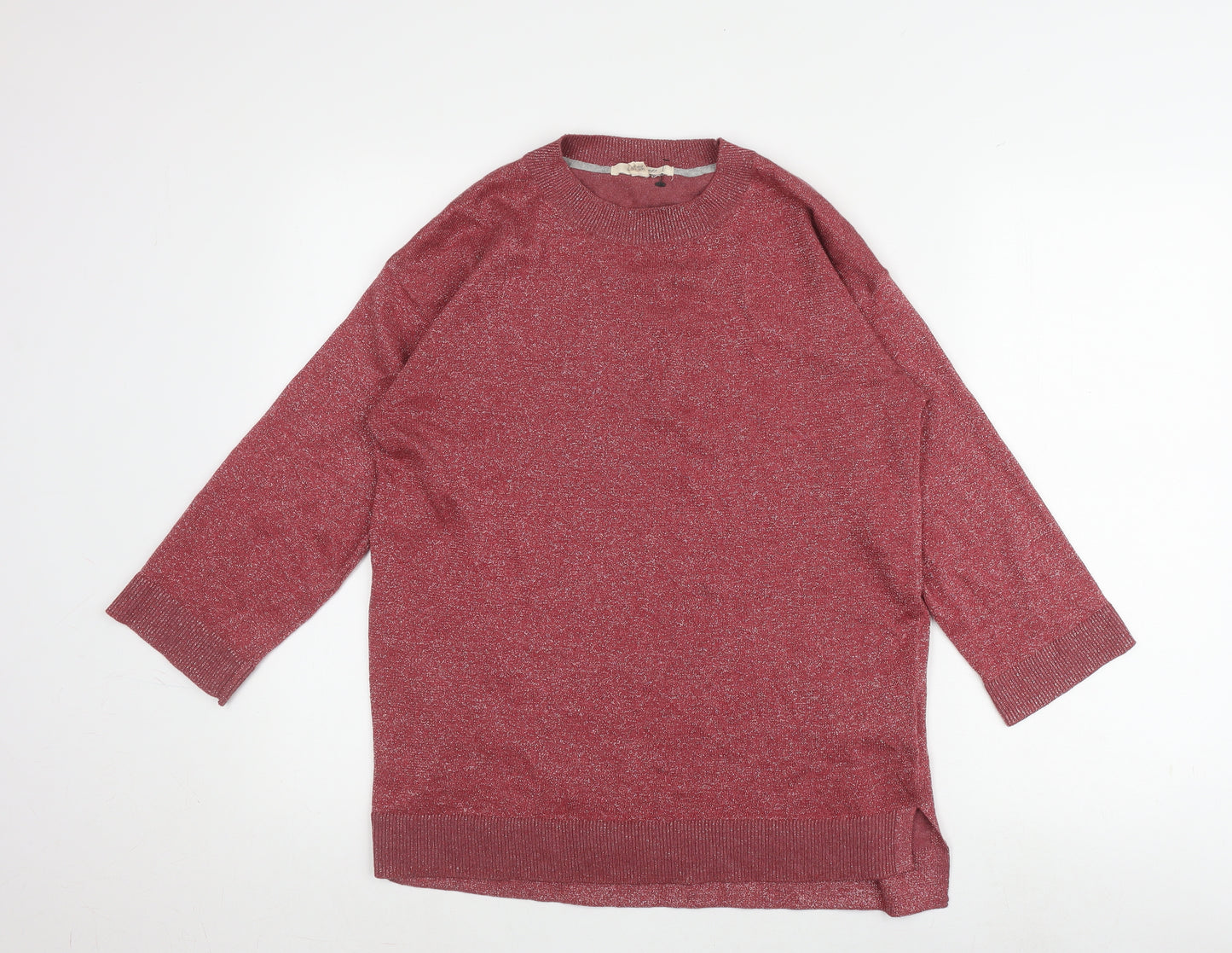 White Stuff Women's Red Knitted Jumper, UK 10, 3/4 Sleeve