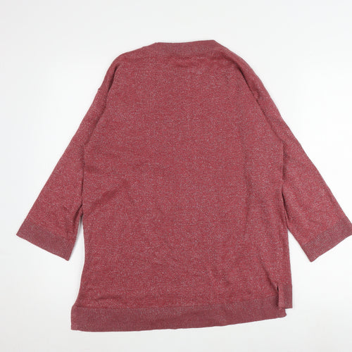 White Stuff Women's Red Knitted Jumper, UK 10, 3/4 Sleeve