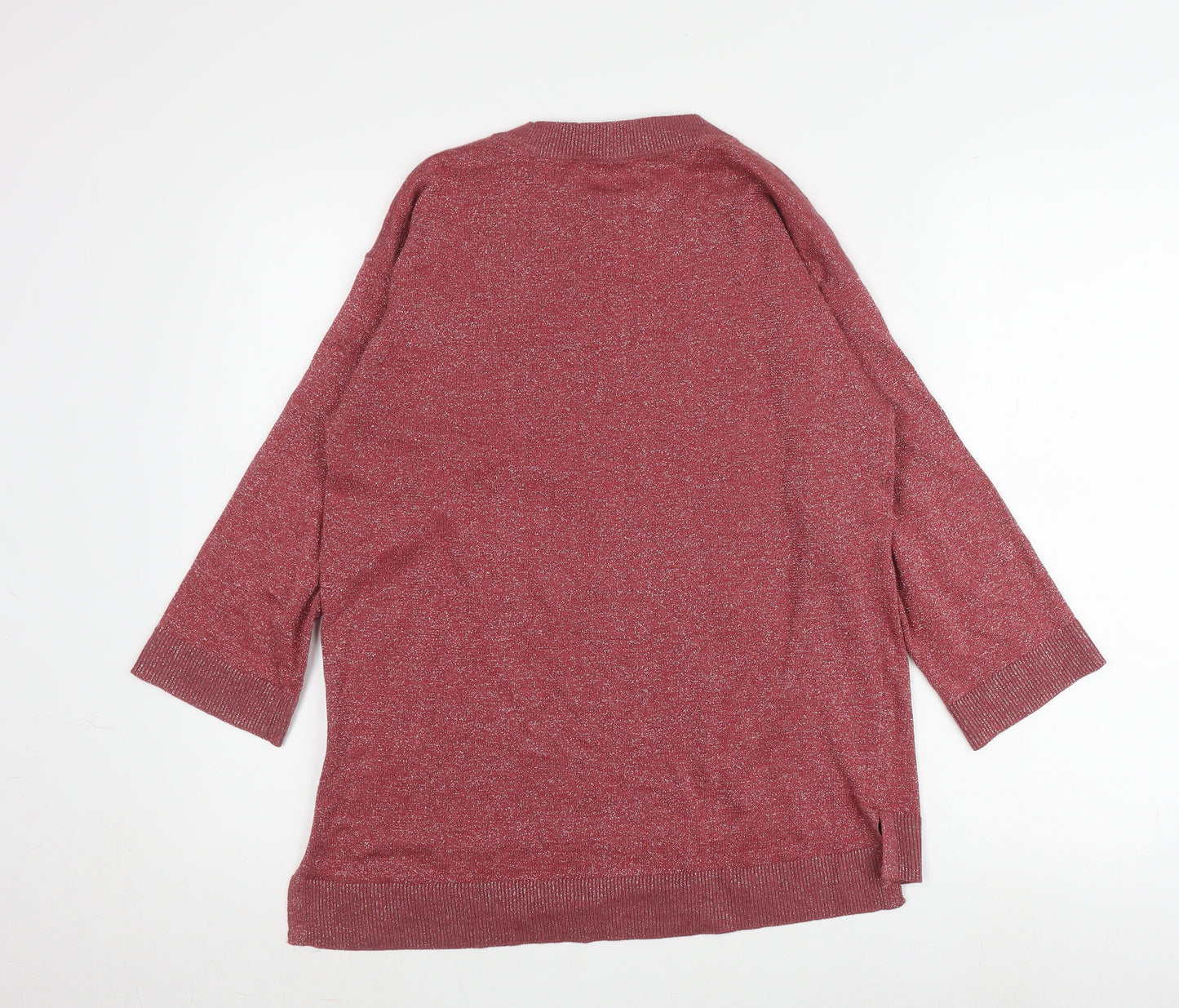 White Stuff Women's Red Knitted Jumper, UK 10, 3/4 Sleeve