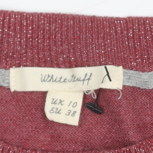 White Stuff Women's Red Knitted Jumper, UK 10, 3/4 Sleeve