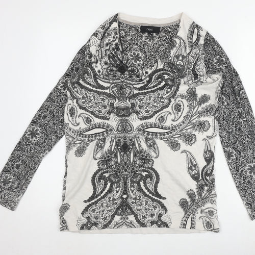 Next Women's Black White Paisley T-Shirt Size 12