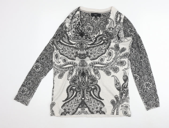 Next Women's Black White Paisley T-Shirt Size 12