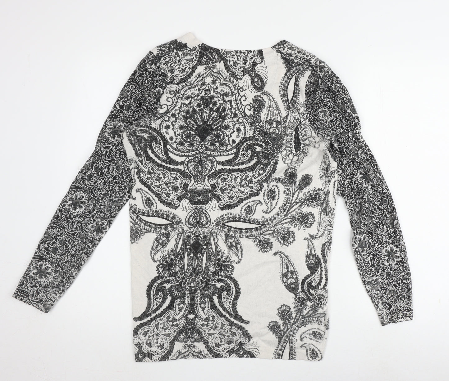 Next Women's Black White Paisley T-Shirt Size 12