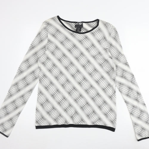 Lord & Taylor Women's L Cotton Jumper Black/White