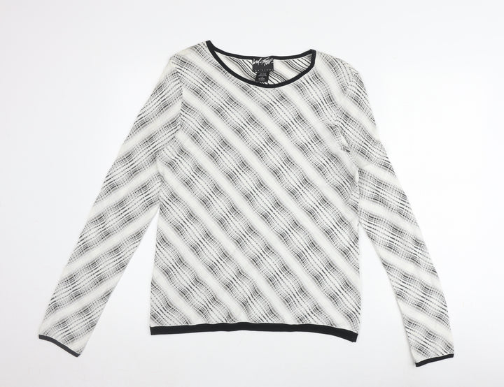 Lord & Taylor Women's L Cotton Jumper Black/White
