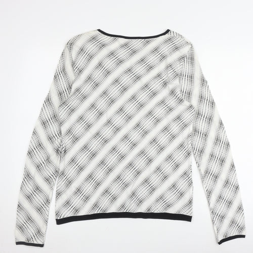 Lord & Taylor Women's L Cotton Jumper Black/White