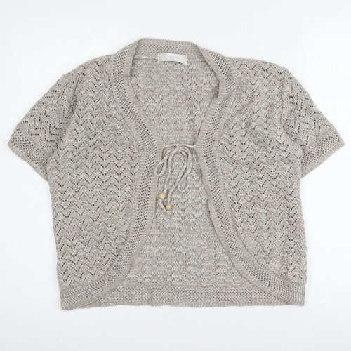 Classics Women's Beige Cotton Acrylic Shrug S/M