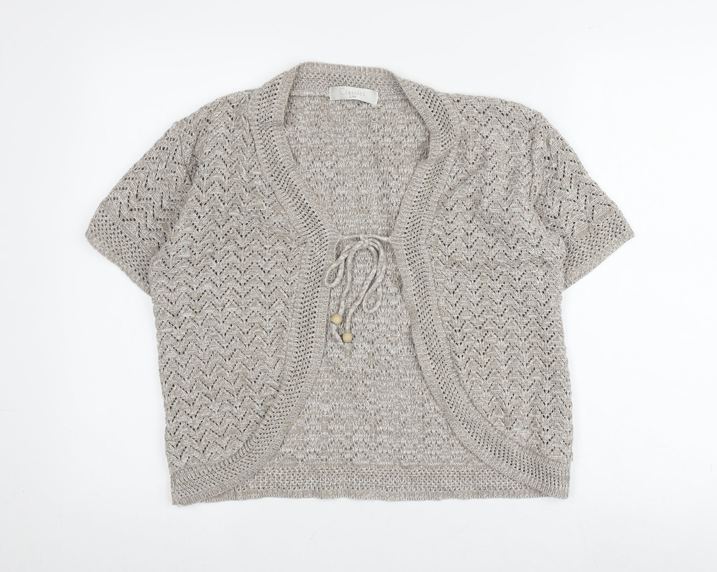 Classics Women's Beige Cotton Acrylic Shrug S/M