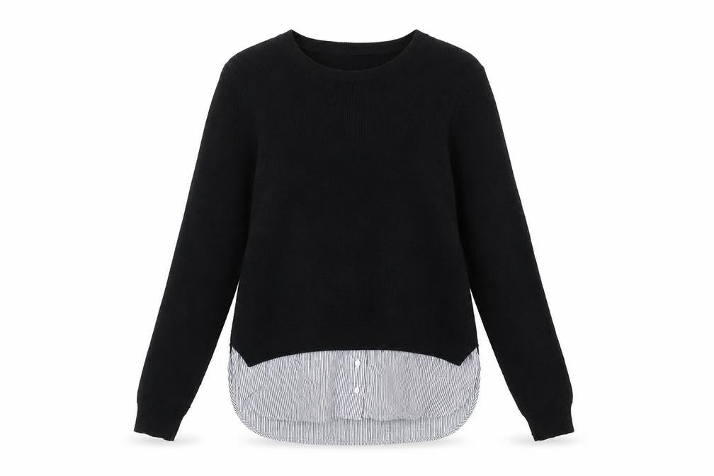 Front view of Whistles Women's Black jumper S Casual Elegance