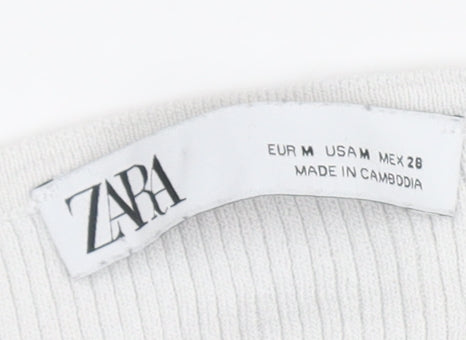 Zara Women's Black and White Long Sleeve T-Shirt