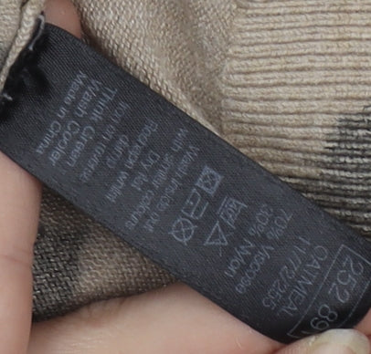 M&Co Women's Beige Floral Pullover Jumper Size 10