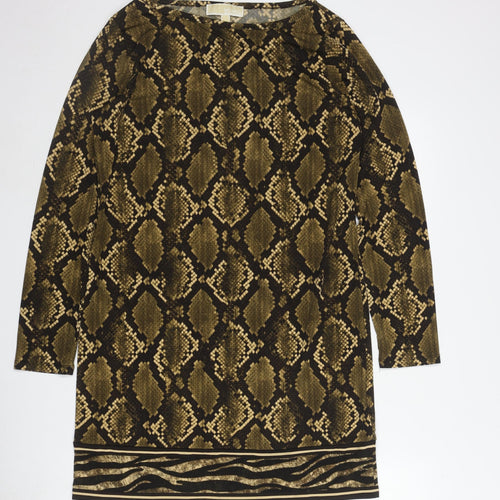 Michael Kors Women's L Brown Animal Print Dress