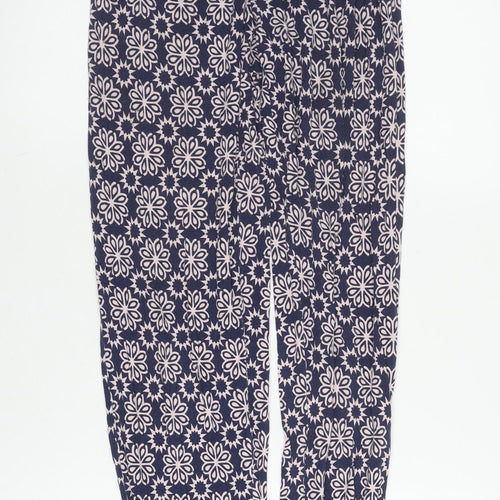 s.Oliver Women's Blue Floral Jogger Trousers - Size 8