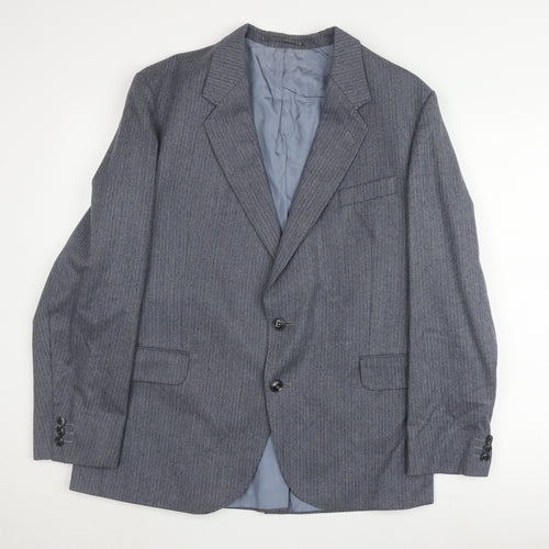 Dunn & Co. Men's Grey Wool Blazer 44 Short Striped