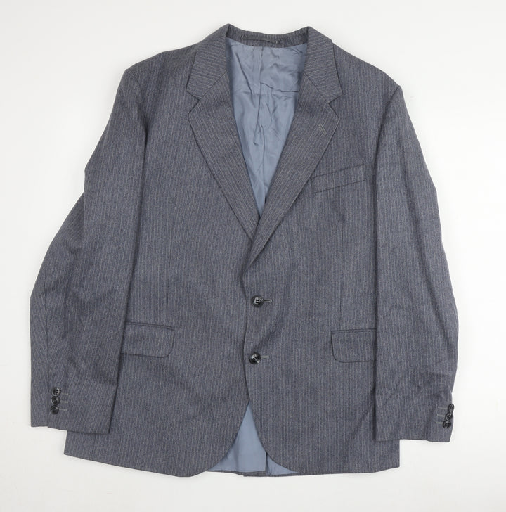Dunn & Co. Men's Grey Wool Blazer 44 Short Striped