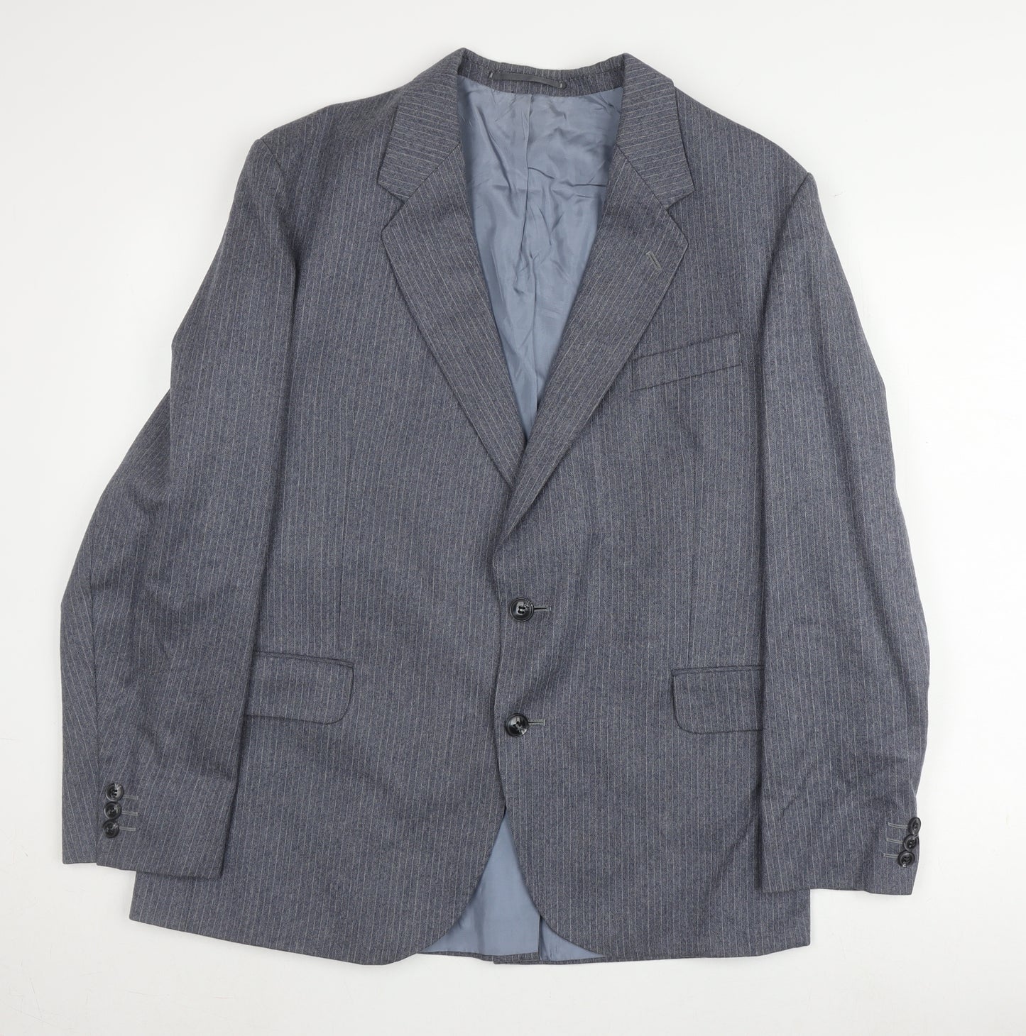 Dunn & Co. Men's Grey Wool Blazer 44 Short Striped